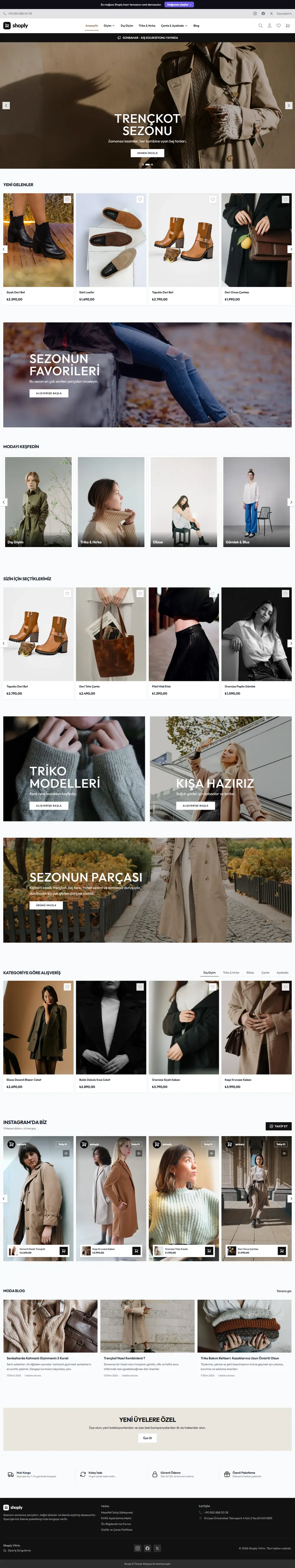 Moda & Giyim hazır teması — Shoply Vitrin örnek mağazası