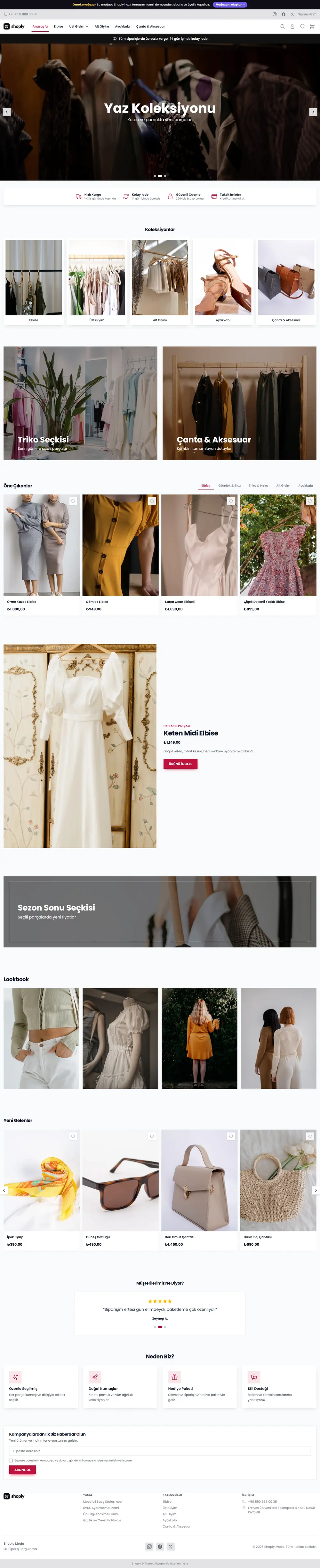 Giyim hazır teması — Shoply Moda örnek mağazası